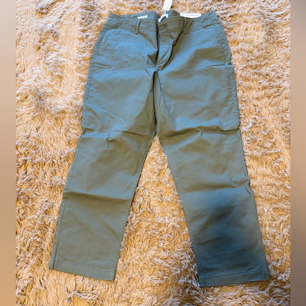 LOFT Green Chinos Relaxed Fit Cotton Blend